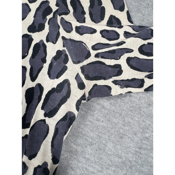 Boden cream /  gray animal‎ print t-shirt top long sleeve lightweight size US 4 - Picture 4 of 7